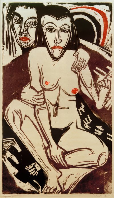 E.L.Kirchner, Melankolia (omakuva Ernan kanssa) tekijältä Ernst Ludwig Kirchner