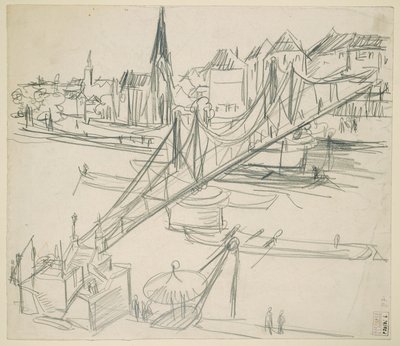 "Eiserner Steg" Frankfurt am Mainissa, näkymä Sachsenhauseniin tekijältä Ernst Ludwig Kirchner
