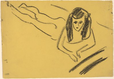 Fränzi makuuasennossa tekijältä Ernst Ludwig Kirchner