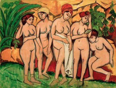 Naiset kylvyssä tekijältä Ernst Ludwig Kirchner