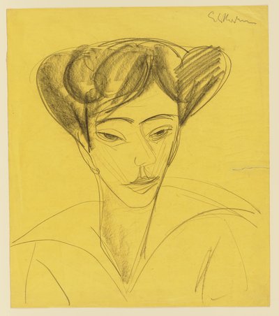Naisen pää tekijältä Ernst Ludwig Kirchner