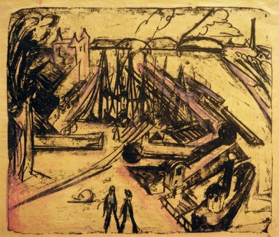 Freihafen Frankfurt am Main tekijältä Ernst Ludwig Kirchner