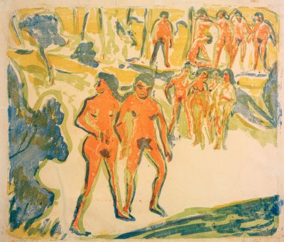 Ryhmien uimarit tekijältä Ernst Ludwig Kirchner