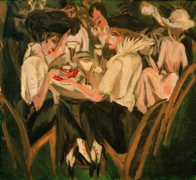 Kahvilan puutarhassa tekijältä Ernst Ludwig Kirchner
