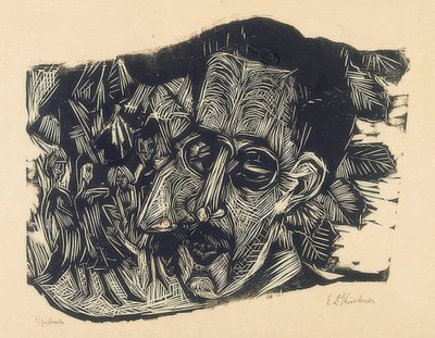 Johtaja Dr. Ludwig Binswanger ja pienet tytöt. 1917/18 tekijältä Ernst Ludwig Kirchner