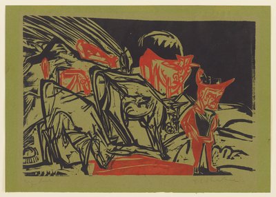 Lehmälauma ja paimen tekijältä Ernst Ludwig Kirchner