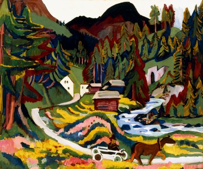 Maisema keväällä, Sertig, 1924-25 tekijältä Ernst Ludwig Kirchner