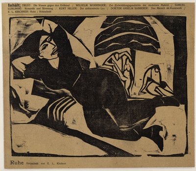 Makaava nainen (Lepo) (teoksesta: Der Sturm ...) tekijältä Ernst Ludwig Kirchner