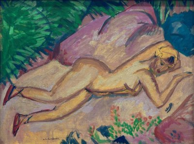 Liegendes Mädchen am Strand tekijältä Ernst Ludwig Kirchner