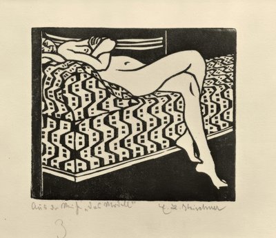 Alaston tyttö sohvalla tekijältä Ernst Ludwig Kirchner
