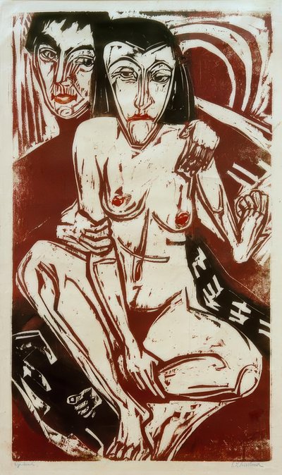 Melankolia (omakuva Ernan kanssa) tekijältä Ernst Ludwig Kirchner