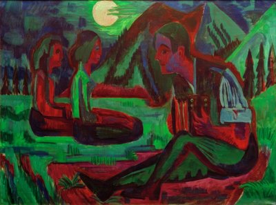 Mondnacht; Käsittelijä Mondnachtissa tekijältä Ernst Ludwig Kirchner
