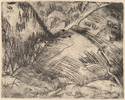 Vuoren rinne vuohien kanssa tekijältä Ernst Ludwig Kirchner