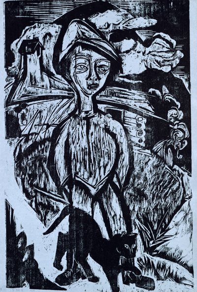 Vuoripoika myrskyssä, 1921 tekijältä Ernst Ludwig Kirchner