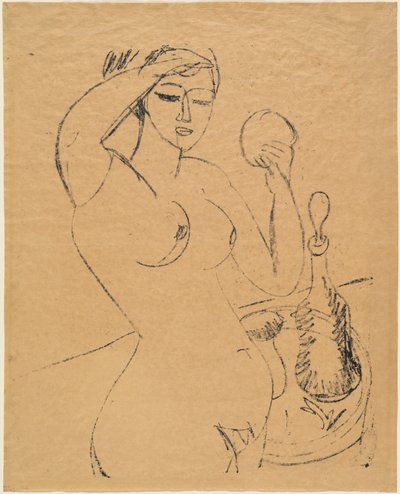 Alaston tyttö wc:ssä tekijältä Ernst Ludwig Kirchner