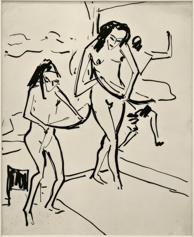 Ohne Titel (Marcella und Senta mit Bogen) tekijältä Ernst Ludwig Kirchner