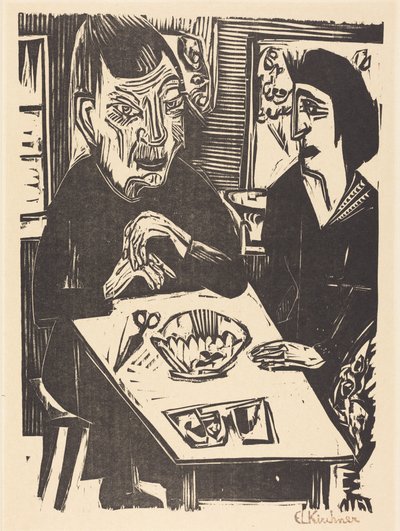 Vanha ja nuorempi nainen tekijältä Ernst Ludwig Kirchner