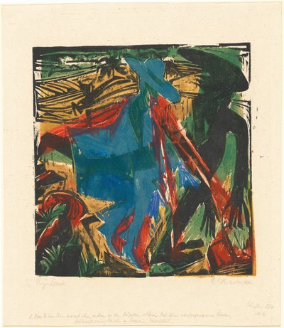 Peter Schlemihlin ihmeellinen tarina: Schlemihlin kohtaaminen varjonsa kanssa tekijältä Ernst Ludwig Kirchner