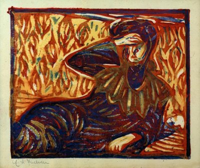 Lepäävä tyttö, jolla on päänsärky tekijältä Ernst Ludwig Kirchner