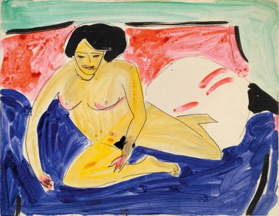 Istuva alasti sohvalla, 1909 tekijältä Ernst Ludwig Kirchner