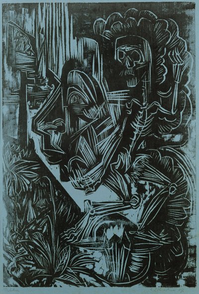 Omakuva kuolematanssilla, 1917 tekijältä Ernst Ludwig Kirchner