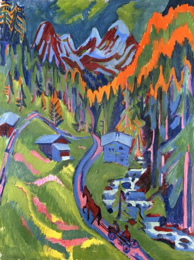 Sertigin polku kesällä; Sertigweg im Sommer, 1923 tekijältä Ernst Ludwig Kirchner