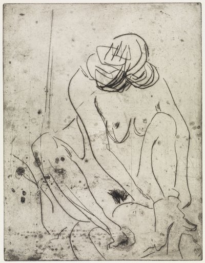 Kuivautuva tyttö / Kaksi kylpevää naista tekijältä Ernst Ludwig Kirchner
