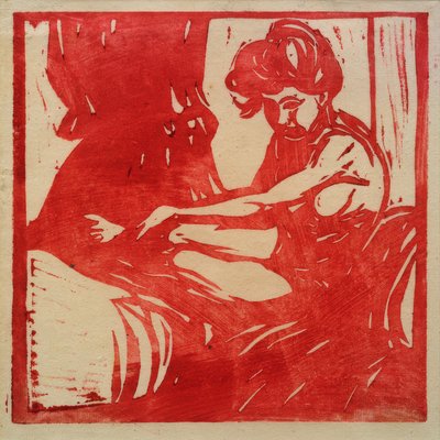 Istuva tyttö alasti tekijältä Ernst Ludwig Kirchner