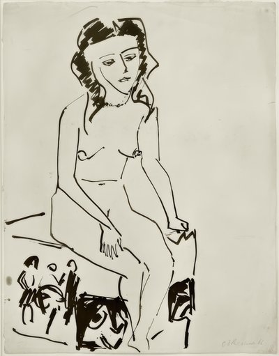 Sitzender weiblicher Akt tekijältä Ernst Ludwig Kirchner
