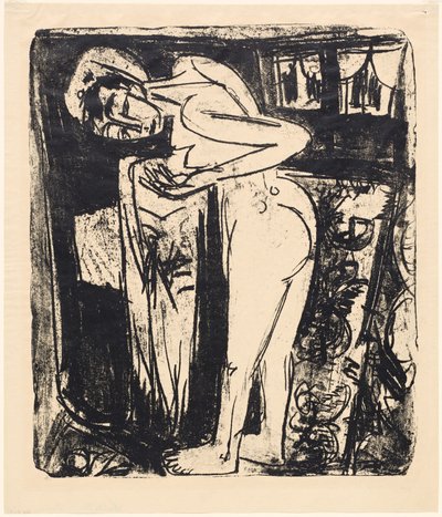 Seisoo alasti huoneessa tekijältä Ernst Ludwig Kirchner
