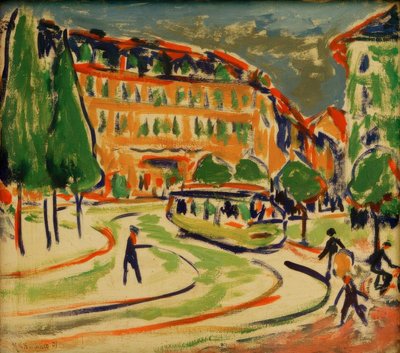 Straßenbahn Dresdenissä tekijältä Ernst Ludwig Kirchner