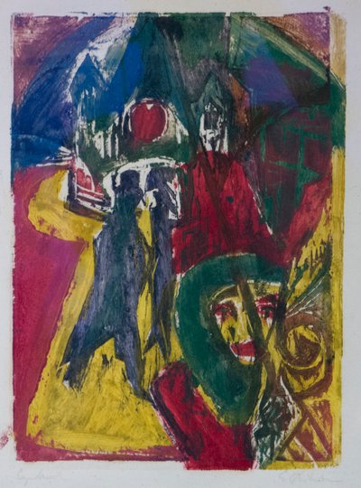 Street with Cocotte, Berliinin katukuvaus, 1915-1916. tekijältä Ernst Ludwig Kirchner