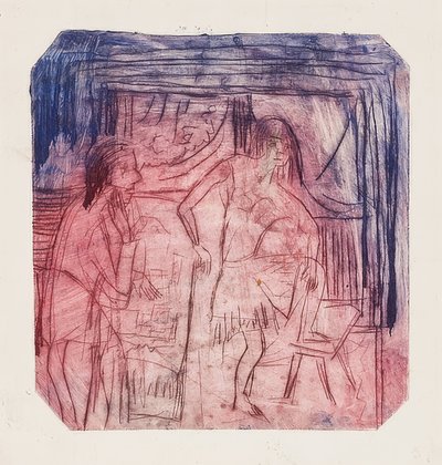 Kohtaus huoneessa. 1921 tekijältä Ernst Ludwig Kirchner