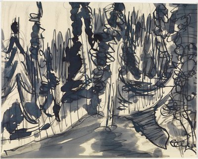 Kuusimetsä (vuoristometsätutkielma) tekijältä Ernst Ludwig Kirchner