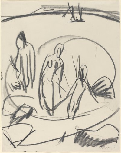 Kolme uimaria meressä tekijältä Ernst Ludwig Kirchner