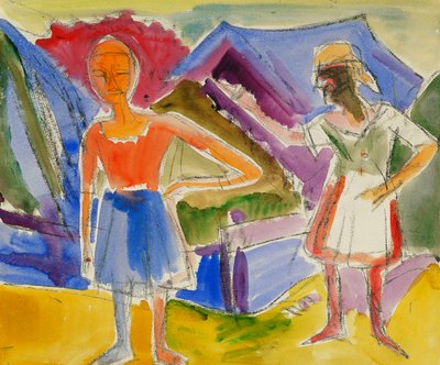 Kaksi hahmoa; kaksi hahmoa, tekijältä Ernst Ludwig Kirchner