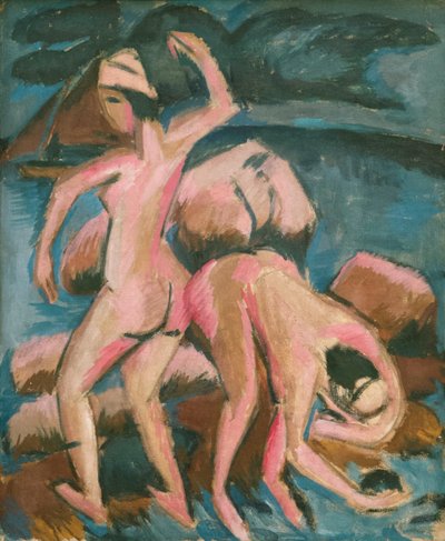 Kaksi uimaria Fehmarn, 1912. tekijältä Ernst Ludwig Kirchner
