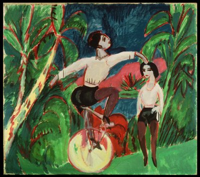Yksipyöräinen ratsastaja tekijältä Ernst Ludwig Kirchner