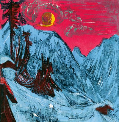 Talvinen kuutamo yö tekijältä Ernst Ludwig Kirchner