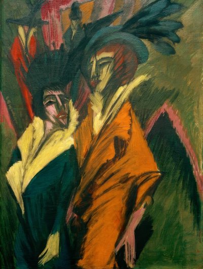 Zwei Frauen auf der Straße tekijältä Ernst Ludwig Kirchner