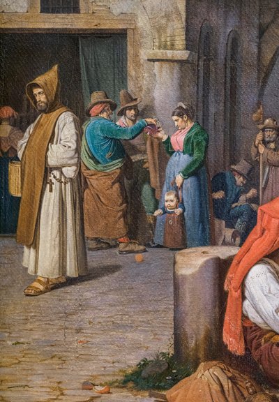 Roomalainen kirjuri lukee kirjettä nuorelle naiselle. tekijältä Ernst Meyer