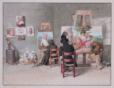 Bernhard Neher ja Erwin Speckter studiossaan Roomassa, kuvaaja Erwin Speckter. tekijältä Erwin Speckter