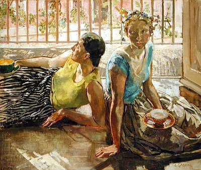 Two Girls, n. 1935 (öljy kankaalle) tekijältä Ethel Gabain