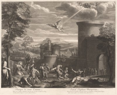 Pyhän Estiennen marttyyrikuolema (Pyhän Sebastianin marttyyrikuolema) tekijältä Etienne Baudet, after Annibale Carracci