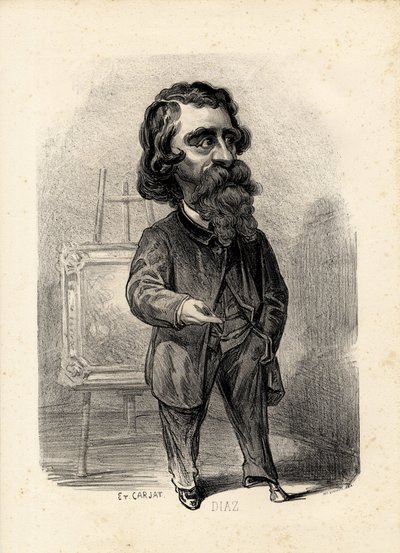 lentävä lehti - Kuvitus: Etienne Carjat (1826-1906): Taide - Taidemaalarit, Diaz Narcisse Diaz de la Pena (1807-1876) tekijältä Etienne Carjat