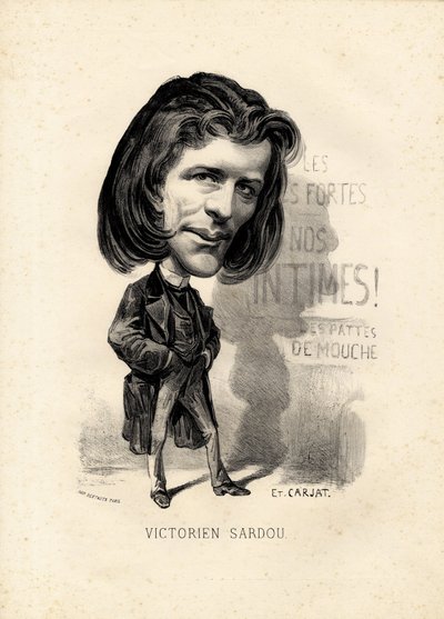 lentävä lehti - Kuvitus: Etienne Carjat (1826-1906): Kirjallisuus - Victorian Sardou (1831-1908) tekijältä Etienne Carjat