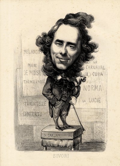 lentävä lehti - Kuvitus: Etienne Carjat (1826-1906): Sivori Camille Camillo (1815-1894) tekijältä Etienne Carjat