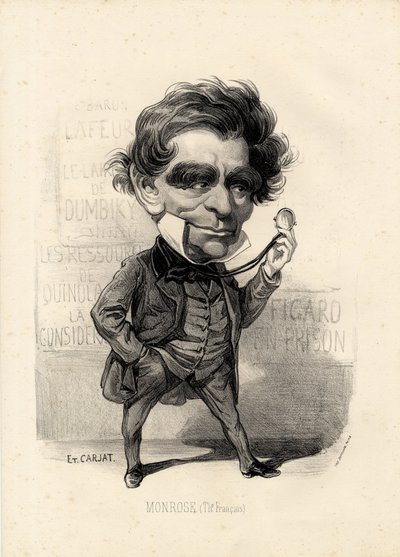 lentävä lehti - Kuvitus: Etienne Carjat (1826-1906): Teatteri - Monrose Antoine-Martial Louis Barizain, Louis Monrose (1811-1883) tekijältä Etienne Carjat
