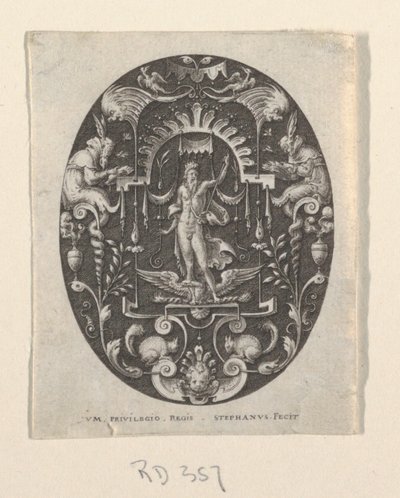 Jupiter, kirjasta Grotesques on Black Ground, Divinities and allegories tekijältä Etienne Delaune