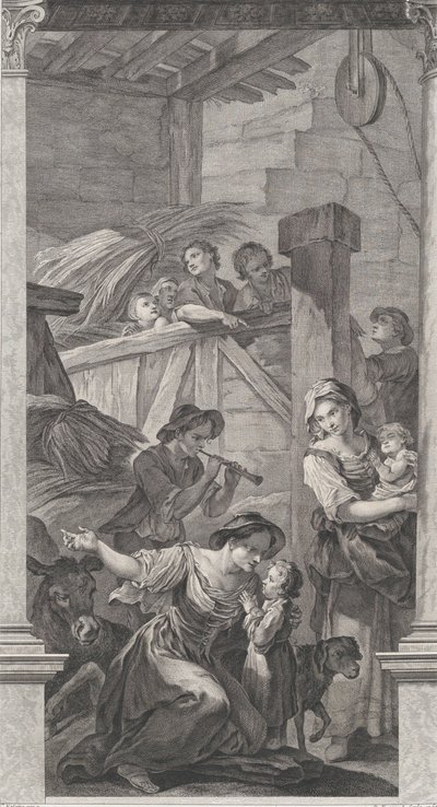 Foundlings kappeli Pariisissa: Paimenten palvonta, 1752. tekijältä Etienne Fessard